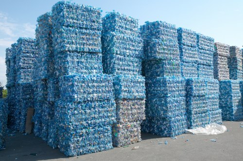 Types of business waste segregated for recycling